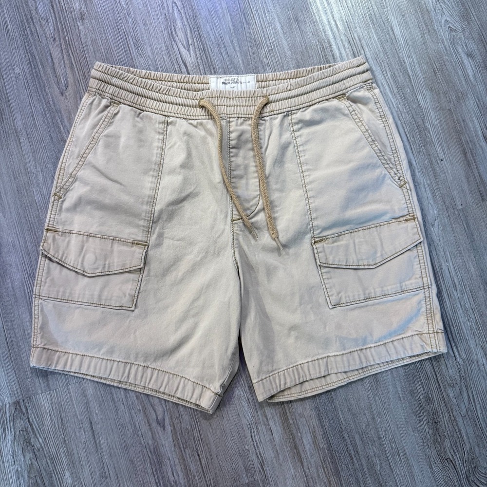 Hollister‎ Mens Small Y2K 2000s Beach Prep Fit 5.5" Shorts Khaki